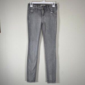 Abercrombie & Fitch Super Skinny Denim Jeans Women's 0 Gray Casual Pants NWT